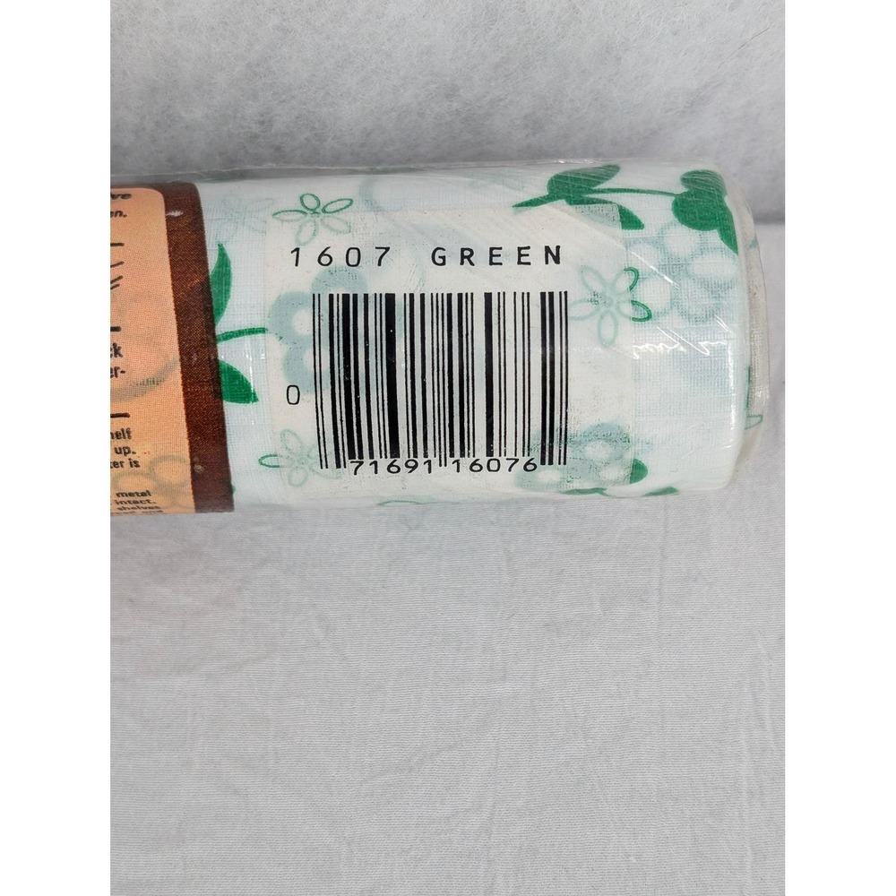 Vintage Rubbermaid Shelf Liner Green Floral Tack Bac Easy Peel USA Made 1978 - Picture 3 of 6